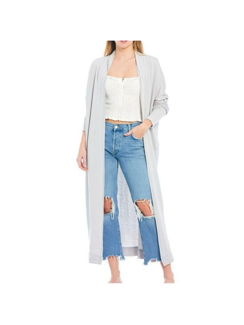 Intimately Free People Cozy Girl Longline Cardigan Size XS Colour Sterling